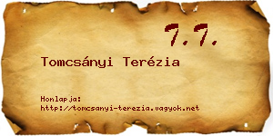 Tomcsányi Terézia névjegykártya