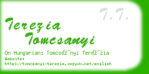 terezia tomcsanyi business card